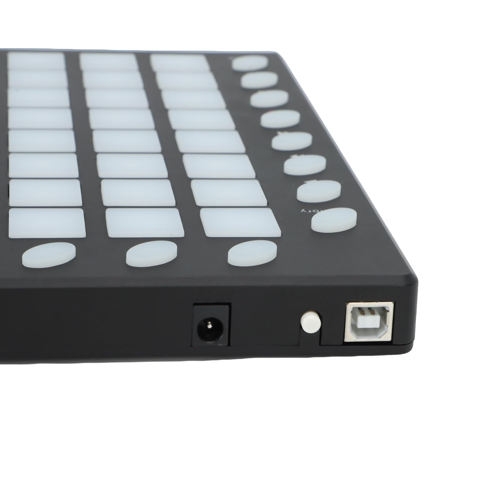 MIDI-Controller DJ-Pad mit RGB-Pads, 128 GM-Sounds, 8 Tasten, 6 Transportsteuerungen, Integrierter Editor für Live-Auftritte, Tragbares MIDI-Pad für Party-Bühnen, Metallic-Schwarz