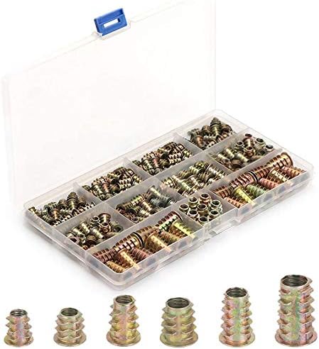Threaded Insert Nuts, 50pcs Zinc Alloy Furniture Hex Socket Assorted Rivet Nuts Set M4/M5/M6/M8/M10 Assortment Tool Kit for Wood Furniture