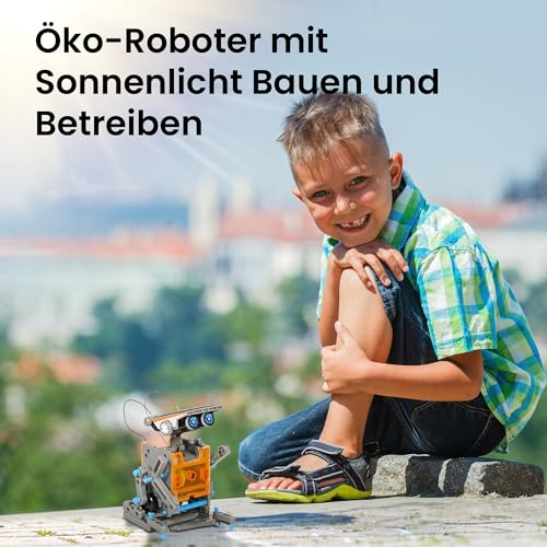 Sillbird Solar Roboter Kinder Spielzeug, 12-in-1 STEM Konstruktion Bauset, 190 Stücke Lernspielzeug Geschenk für Jungen Mädchen ab 8 9 10+ Jahren, Angetrieben durch Solarenergie