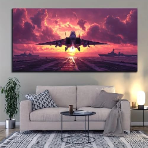 Peinture sur toile d'avion moderne affiches et impressions paysage aéroport 60x120 - 2