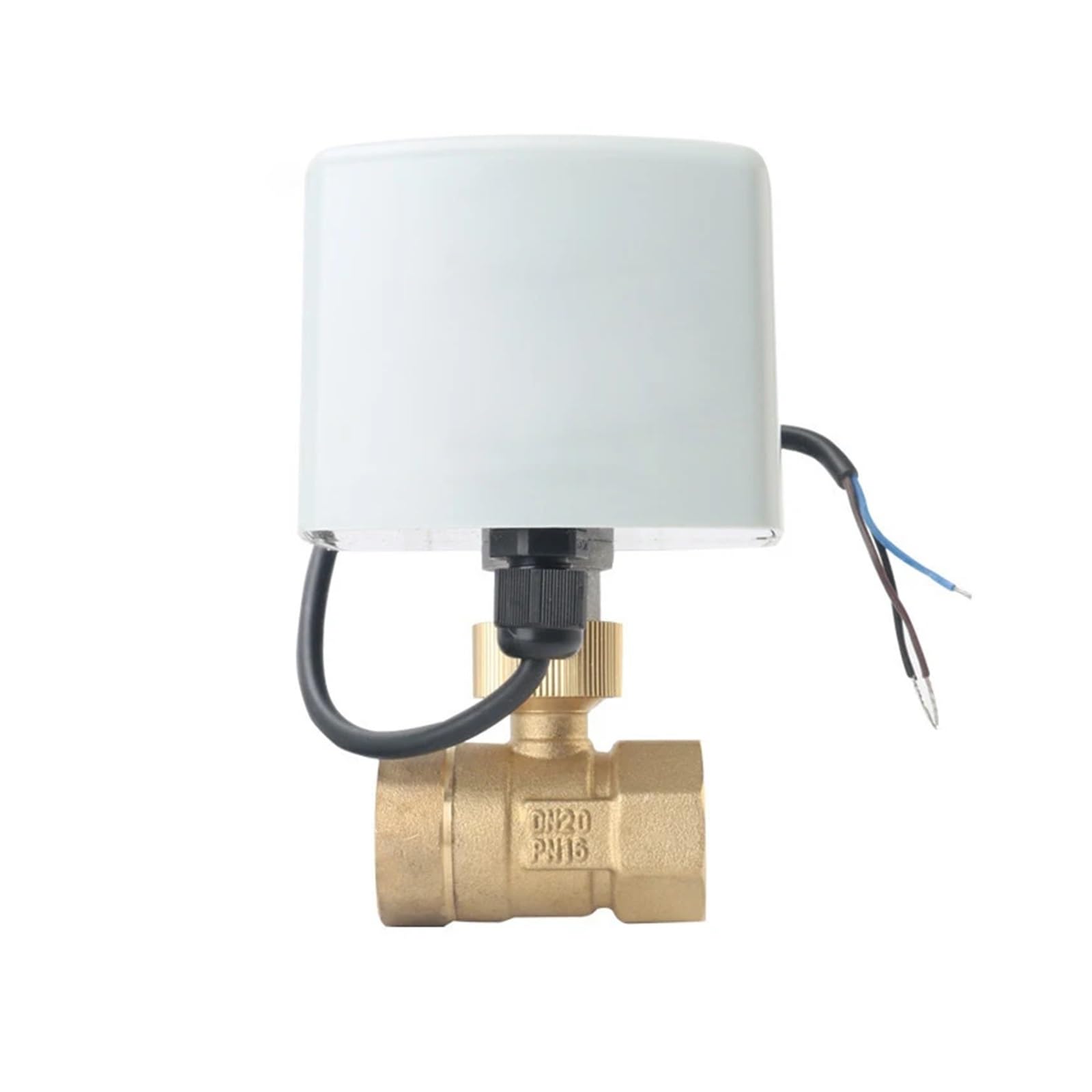 Válvula de bola eléctrica Válvula de bola motorizada de 1/2 ", 3/4", 1 ", 2", 3 cables, 2 controles, AC24V, AC220V, DC12V, DC24V, Motor eléctrico de latón de gran torsión, 1 ud.(3/4",220VAC_CR02)