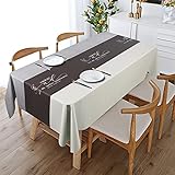 EVERYTHRY Waterproof Vinyl Tablecloth Rectangle, Oil Proof Spill Proof Plastic Table Cloth, Wipe...