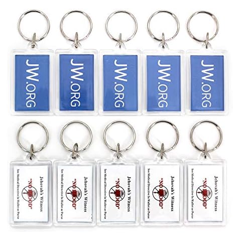 TONOS Rectangle Jw.org No Blood Double Sided Key Chain Jehovah's Witnesses Accessory 10 Pack Cover
