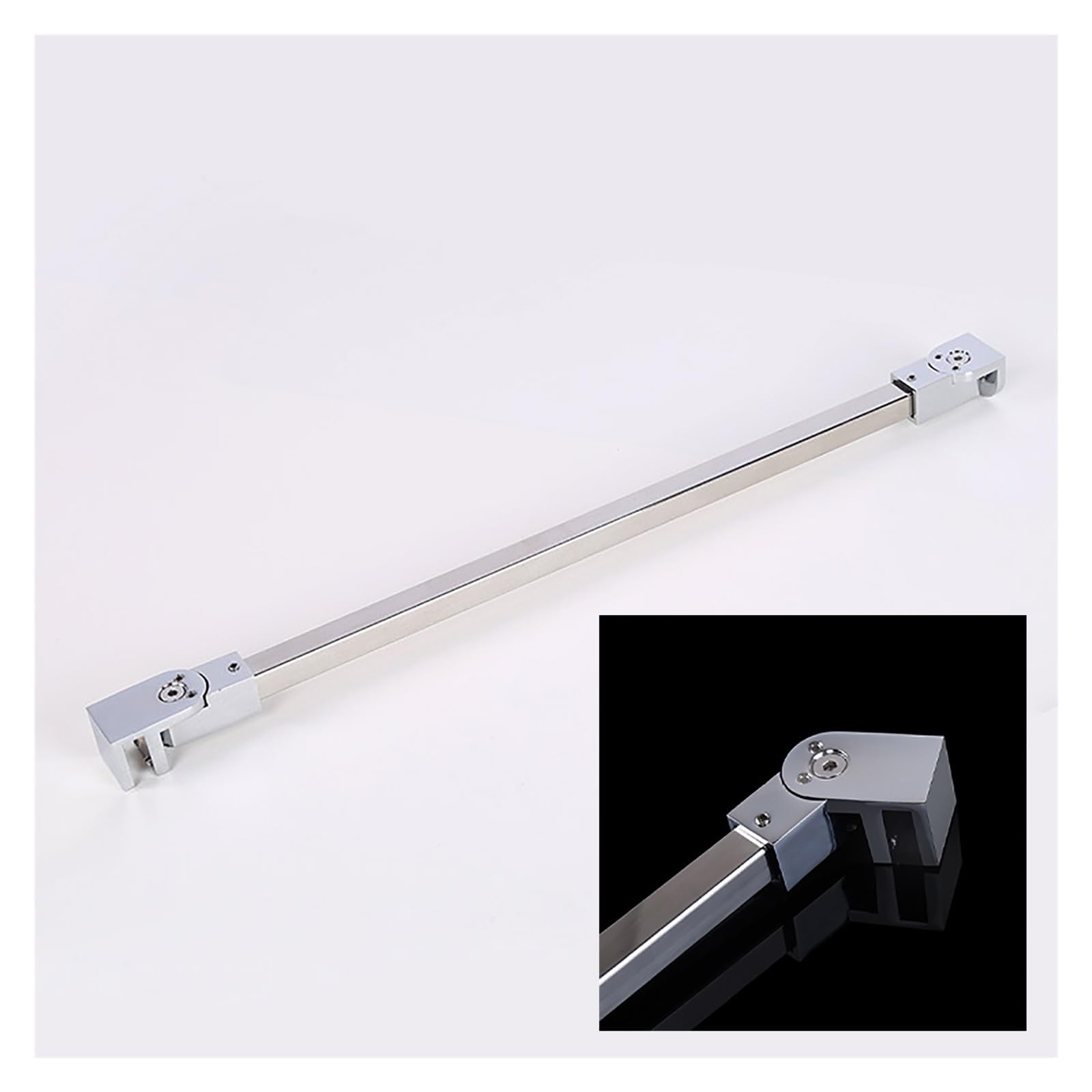 DJPHOFS Shower Screen Support Bar Fixed Length 15.7"-59.1", Adjustable Frameless Glass Stabilizer, Secure Panel Brackets(Chrome,19.7in/50cm)