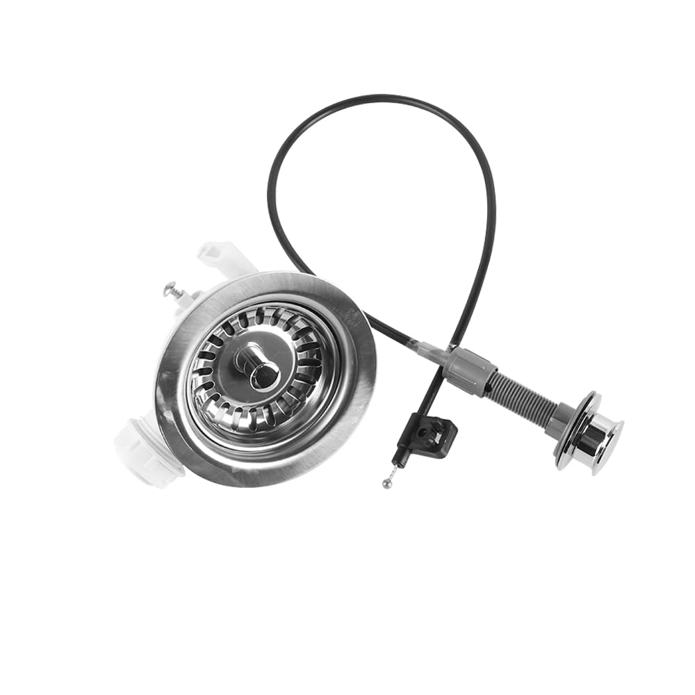 Sarini Vanne Excentrique à Panier-Filtre avec Corde Raccord de vidange Excentrique Rotatif Évier G1-1/2 Pouce Diamètre 114 mm pour Solutions de Drainage d'évier de Cuisine et de Lave-Vaisselle