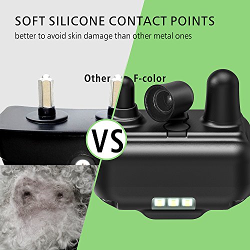 F-color Dog Training Collar, Rechargeable Waterproof Dog Shock Collar 2600ft Remote Range Dog Trainer Collar with Beep Vibrating Shock for Medium Large Dogs, Electronic Dog Training E-Collar - Thumbnail 2