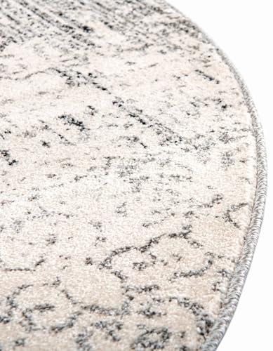 Tapete redondo gris 8 pies Rugs.com Angelica Collection miniatura 7