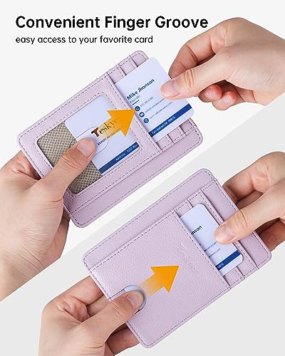 Image of Teskyer Slim Minimalist Wallet for Men, RFID Front Pocket Card Holder | Ultra Slim Front Pocket Design, 8 Card Slots, RFID Protection, Smooth Faux Leather for Everyday Carry