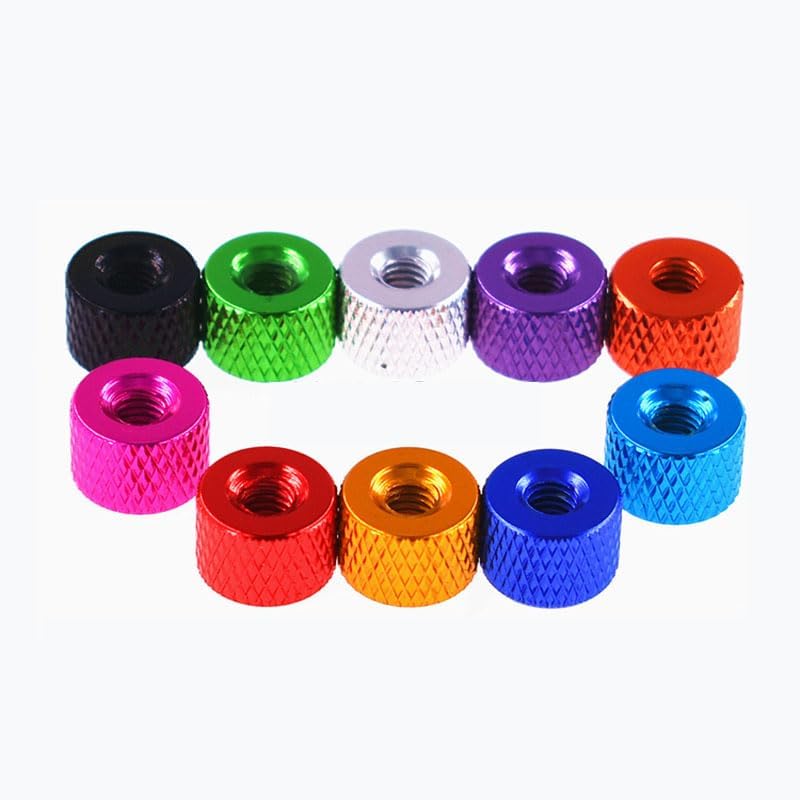 5Pcs Aluminum Knurled Thumb Nut M2 M2.5 Aluminum Alloy Knurled Hand Nuts For PFV RC Model - (Size: M2, Color: Purple)