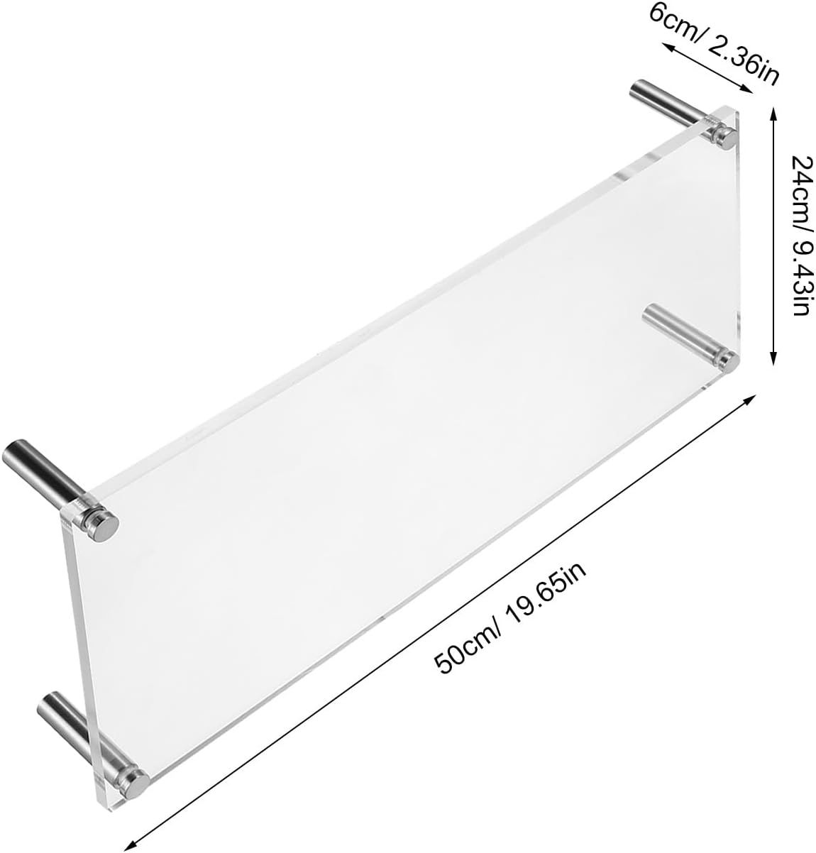 ibasenice Transparent Monitor Stand Riser: Clear Acrylic Computer Riser for Desk Home Office - Space Saving Desk Shelf Stable Platform Tabletop Organizer 50*24cm
