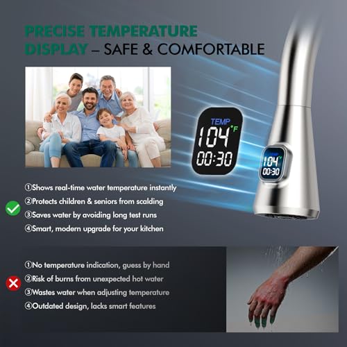 HOMELODY LED Temperature Display Kitchen Faucet - 55% Off