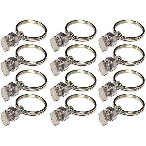 LONGYEE 12 effet de serre d'écrous et de boulons recadrée Anneau Ensembles - Yeux bague fendue pour les fils attachés, ficelle poussent lampes etc, s'inscrit dans à effet de barres de vitrage
