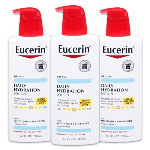Eucerin Daily Hydration Lotion with SPF 15 - Broad Spectrum Body Lotion for Dry Skin - 16.9 fl. Oz....