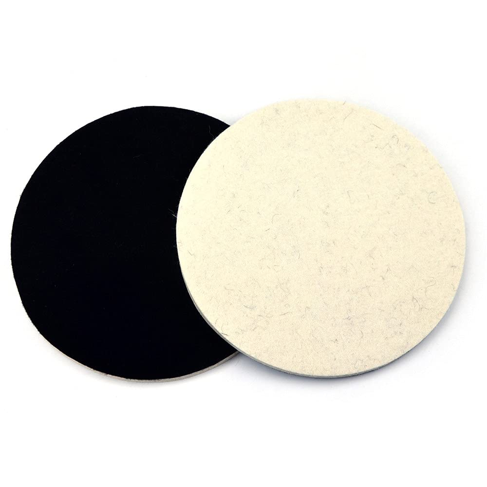 2 Pezzi 1/2/3/5/6/7 Pollici floccaggio Feltro di Lana lucidatura Disco abrasivo abrasivo ad Alta densità Gancio e Passante lucidatura pastiglie(7 inch X 2pcs)