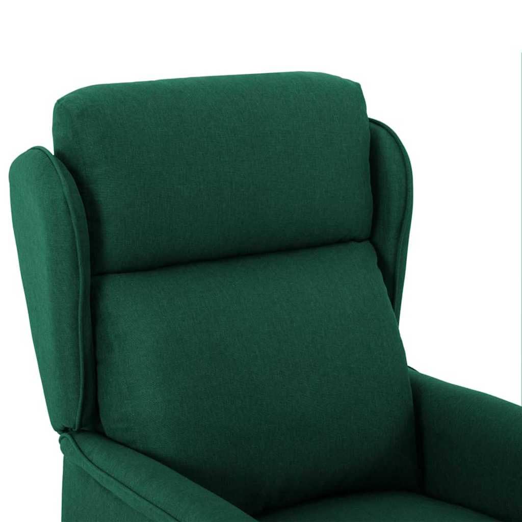 Fotel do masażu, ciemnozielony, 93,5 x 67,5 x 101,5 cm, materiał z funkcją ogrzewania, masaż wibracyjny i shiatsu, do salonu, sypialni, biura – fotel relaksacyjny dla redukcji stresu i
