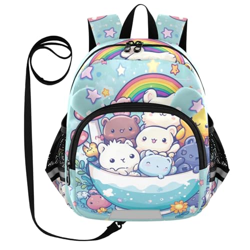 Cartoon Bears Cup Toddler Harness Backpack for Boys Girls 3-6 Years Kids Backpack with Anti Lost Safety Leash Baby Harness Bookbag for Preschool Travel Walking