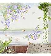 Adesivi Decorativi Per Finestre Tanlaby - Motivo Vite Viola E Foglie, Riutilizzabili, 30x90 Cm