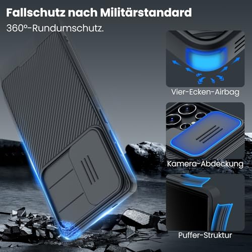 Image of Nillkin CamShield Pro S25 Ultra Mobile Phone Case with Camera Protection Ultra Thin Premium Bumper Hybrid Protective Case for Galaxy S25 Ultra 5G Back Case (Black)