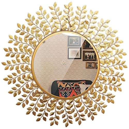 Furnish Craft Alloy Steel Designer Gold Leaf Framed Round Mirror For Wall, Mirror For Bathroom, Wall Decor, Designer Mirror, Wall Mirrors (36X36 Inch, Shiny Black, Framed) (B0CG9CJ7P5) Amazon Price History, Amazon Price Tracker