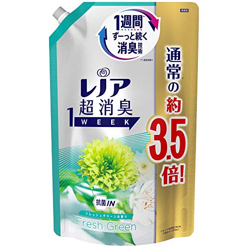 レノア 超消臭1WEEK 柔軟剤 フレッシュグリーン 詰め替え 大容量 1390mL