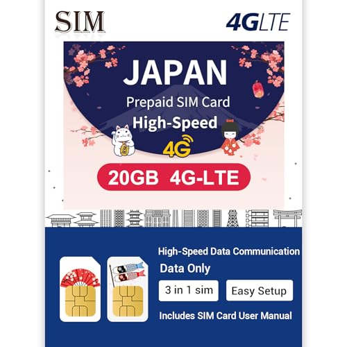 Mewfi SIM for Japan 91days 20GB 4G-LTE Data (No Voice/SMS) 3-in-1 Supports Tethering, Japan Local Support, No Activation No Cont