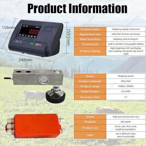 Báscula Ganadera Kit 5000KG Alta Precisión LED miniatura 4