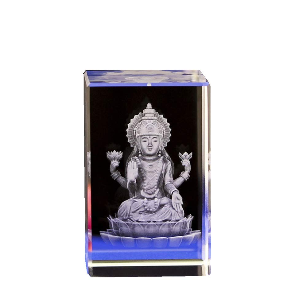 LEVINE Crystal ornaments,Ornaments Art Crystal 3D Statue Decor Gift India Thailand Buddha Statue India Shiva Figure Crystal Inner Carving