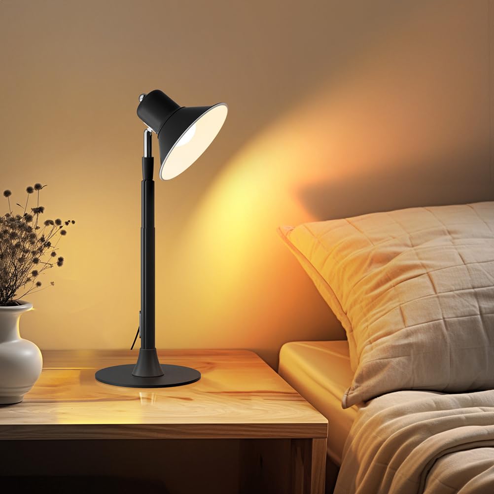 AoLa LED Tischlampe Höhenverstellbar, Standleuchte mit USB Stecker und Kabel Verstellbare Tischleuchte Dimmbare mit Schalter Teleskop Stehlampe Nachttischlampe für Schlafzimmer Arbeitszimmer Büro
