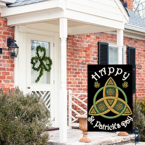 Avoin Colorlife GARDENFLAG-PATRICK-3045-103BK Happy St Patricks Day Garden Flag 12X18 Inch Double Sided Outside, Trinity Shamrock Clover Yard Outdoor Decoration thumb #2