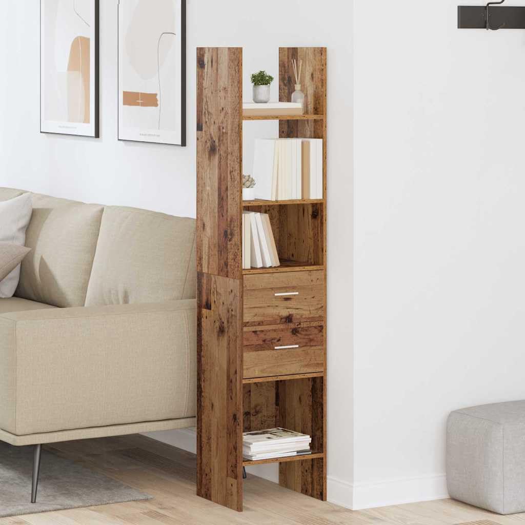 Generisch Bücherregal Altholz 40 x 35 x 180 cm Holzwerkstoff,Möbel,Regalsysteme,Bücherregale Bücherschränke-875439