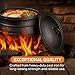 Bruntmor Pre-Seasoned Cast Iron Cauldron - 6 Quart African Potjie Pot with Lid - 3-Legged Dutch Oven for Camping and Over-the-Fire Cooking - Durable Outdoor Cookware for Stews, Chili, and Slow Cooking