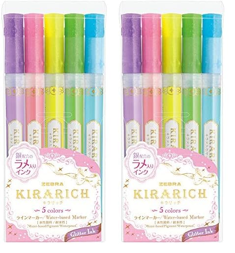 Amazon.co.jp: ゼブラ(ZEBRA) 蛍光ペン キラリッチ 5色 WKS18-5C (× 2