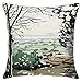 Fundas para Almohada Fundas para Almohada Cubiertas de Almohadas Decorativas Simples, cojín de cojín18x18 Pulgadas, Invisible Zip The-Cheshire-Plain-