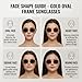 DIMENSIP Retro Oval Sunglasses for Women Men - Trendy Gold Sun Glasses - Fashion Metal Frame Shades(Gold/Grey)