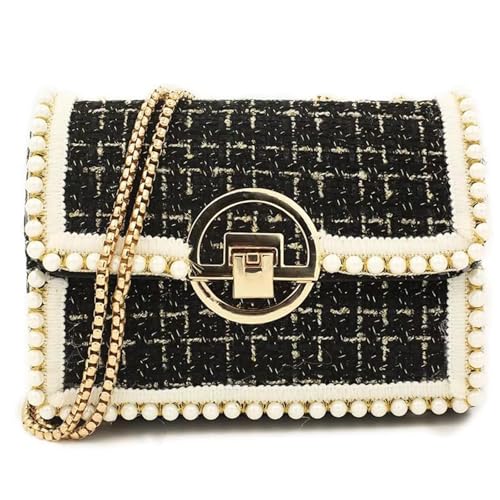 Small Crossbody Bags for Women Leather Shoulder Bag with Chain Strap Trendy Clutch Satchel Ladies pearl Evening Bags