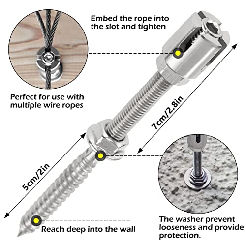 Acemaker 20 Sets Wire Trellis For Climbing Plants Outdoor, 316 Stainless Steel Fastener Green Wall Trellis Kit, Cross Clamp Cable Trellis System Kit Indoor (20 Sets Cross Head + 98Ft Wire Rope) #TOP5