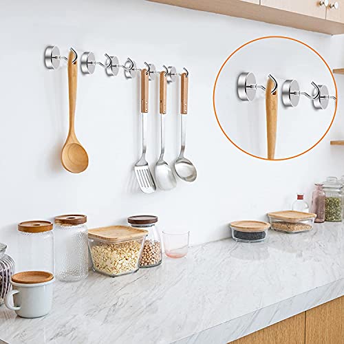Image of DIYMAG Magnetic Hooks,110 Lb Heavy Duty Strong Magnet With Hook For Hanging, Strong Rare Earth Neodymium Magnet Hooks 6 Packs, Silver