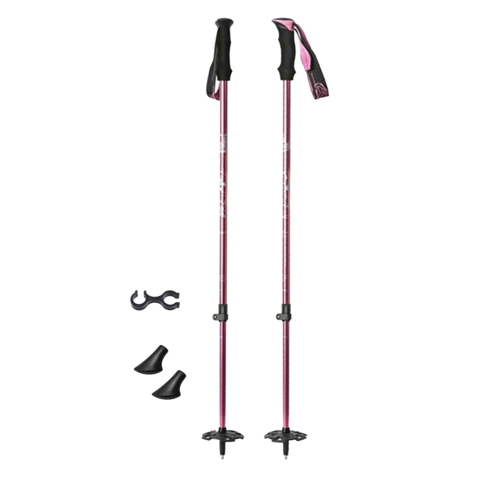 Perfeclan Bâtons de Ski Multifonctions Ergonomiques et Réglables, en Alliage d'Aluminium, Bâtons de Ski Télescopiques Adultes et Enfants, Parfaits pour Pistes et Hivernales en Plein Air