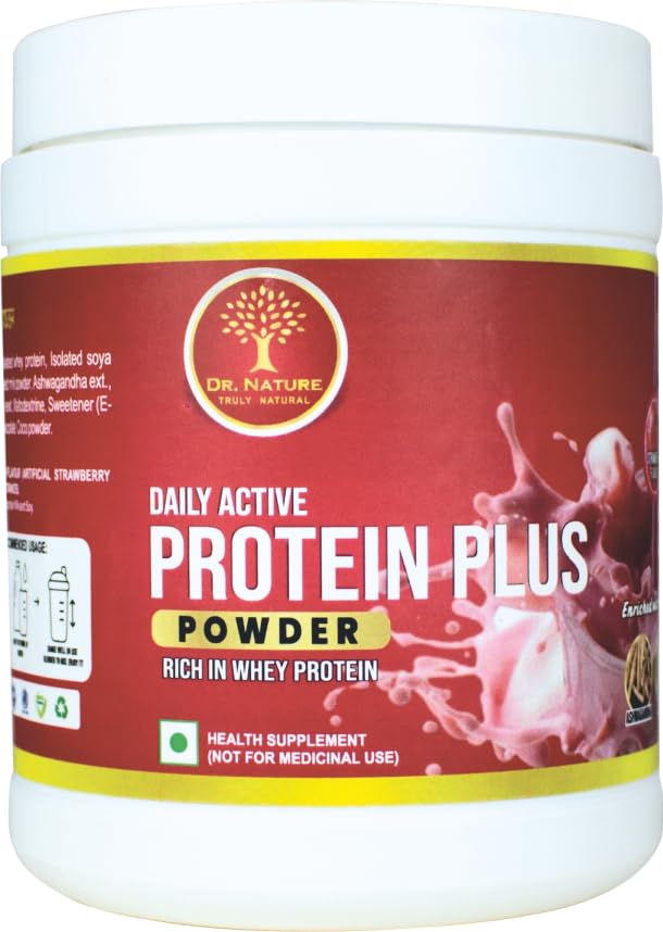 Daily Active Protein Plus Powder, Whey Protein Drink Mix 250GM (Strawberry) Provide Enhanced