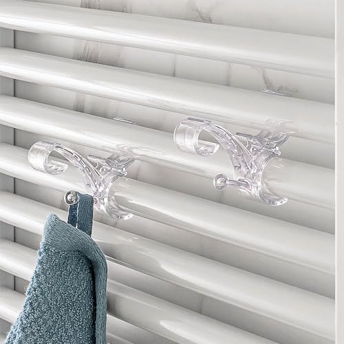 Inbagno Appendini Per Termoarredo Trasparenti In Set Da 2 Pezzi, Per Tubi Con Diametro Da 18 A 26 Mm