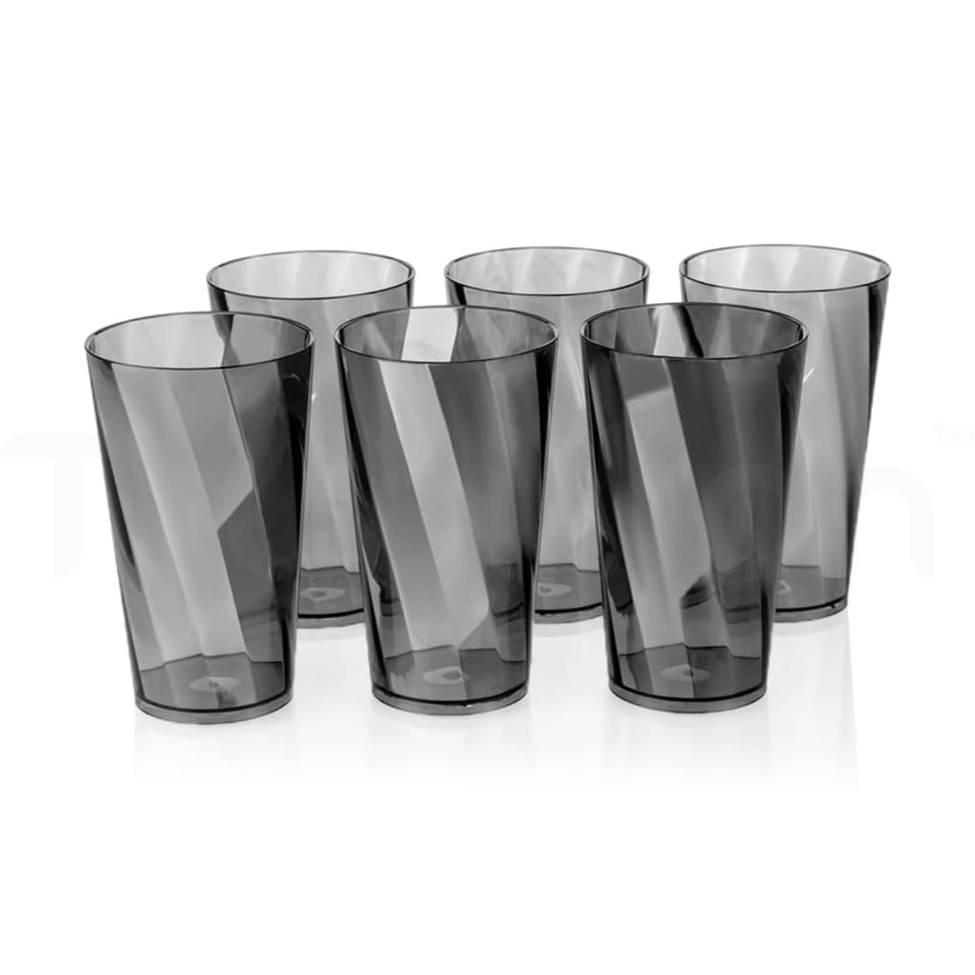 ClearTwist Set of 6 Plastic Glasses - 300 ml, Unbreakable, BPA Free, Multipurpose for Water, Juice, Cocktails, Lightweight and Transparent Design, Ideal for Home, Office, Cafes, Restaurants-image-33