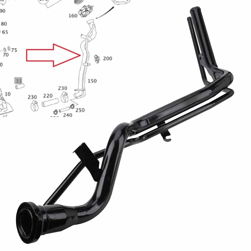 Cuello de llenado del tanque de combustible, tubo de llenado de combustible, diésel OE# 1694700120 A1694700120 Compatible con Clase B W245 B150 B160 B170 B180 B200