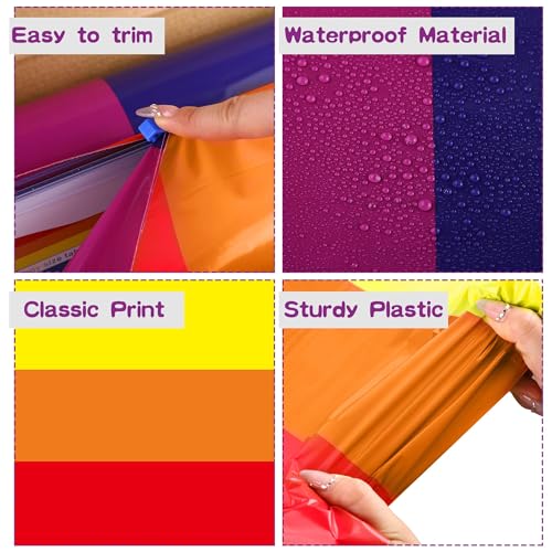 Image of Kochorie 100 Ft x 54 Inch Rainbow Tablecloth Roll with Cutter Box Gay Pride Tablecloth Cut to Size Table Cover Disposable Rainbow Pride Backdrop for Indoor Outdoor Events Party Supplies