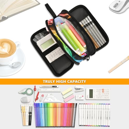 Image of Bolaz Fire Rainbow Dragon Pencil Case Large Capacity Pen Bag with Compartment Students Stationery Organizer Pencil Pouch Marker Case for School Office Work