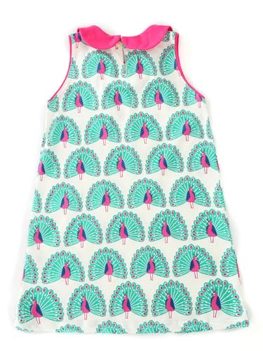 Image of HILEELANG Little Girls Cotton Dress Sleeveless Casual Summer Sundress Flower Printed Jumper Skirt
