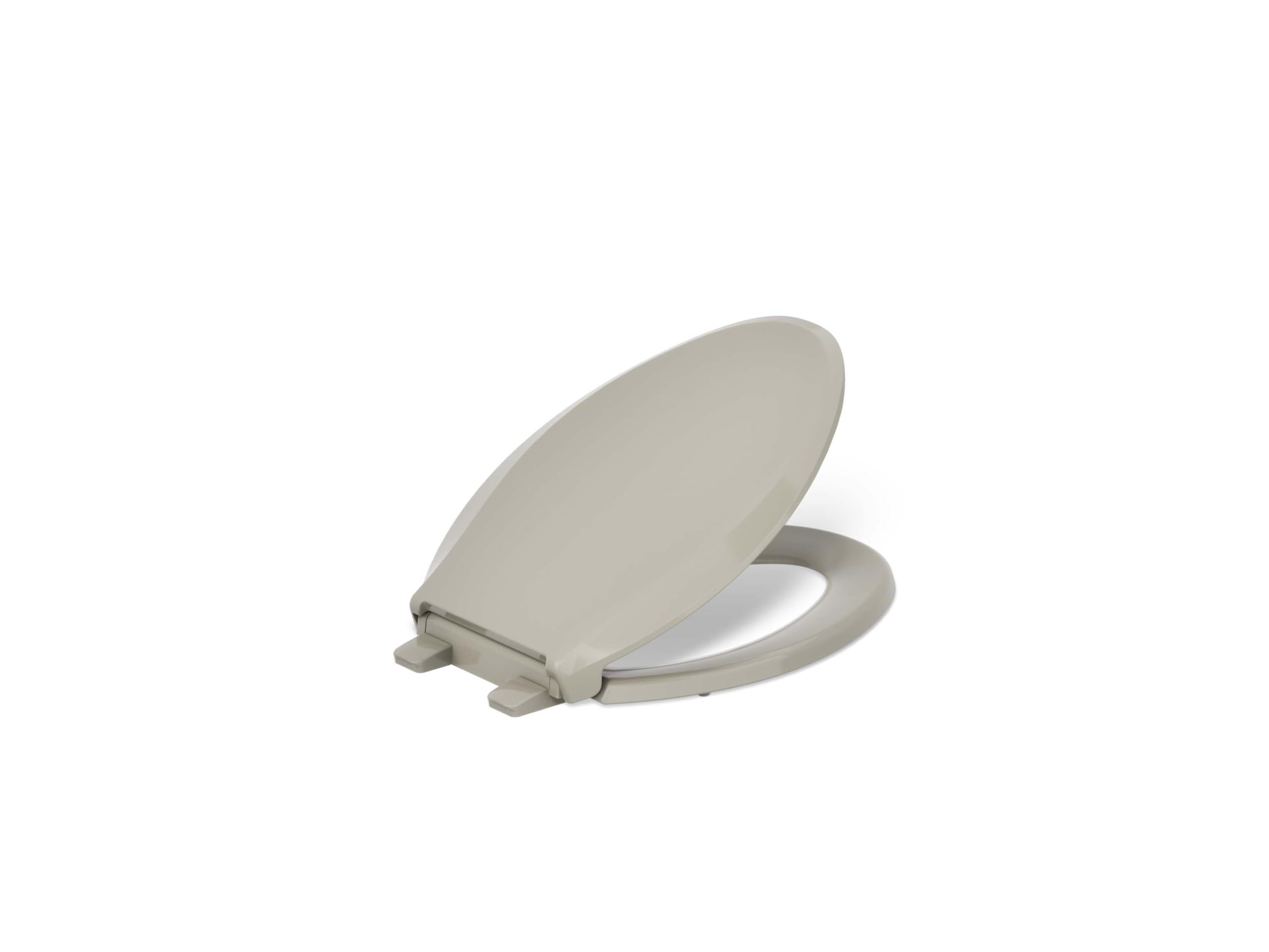 kohler cachet® nightlight toilet seat, ready latch, elongated, sandbar, grip-tight hardware, quiet-close lid prevents slamming