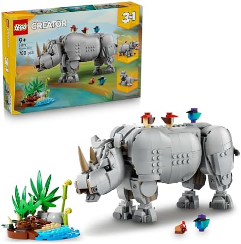 LEGO Creator 3'ü 1 Arada Muhteşem Gergedan ile Kuşlar 31171 — Amazon ürün görseli
