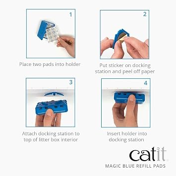Catit Magic Blue, odor filter for sandboxes, spare filter pads package for 3 months, for Magic Blue starter set, air purifier for sandboxes