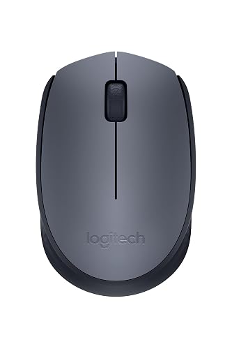 Logitech M170 Wireless Mouse, 2.4 GHz with USB Mini Receiver, Optical Tracking, 12-Months Battery Life, Ambidextrous PC / Mac / Laptop - Grey/Black