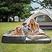 BingoPaw Hundebett für Menschen Hunde: 180x96x10 cm Hundebett für Erwachsene und Haustiere, XXXL faltbar orthopädisches Hundebetten in Menschengröße mit waschbarem PV-Samtbezug PU-Leder, grau